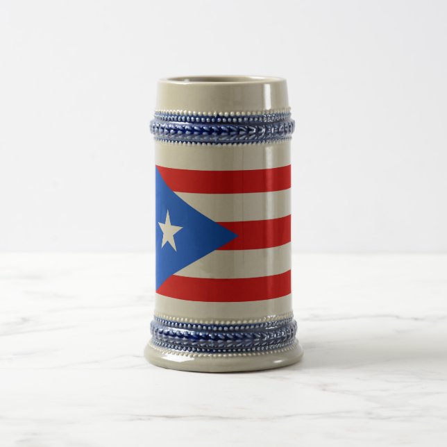 Jarra De Cerveza Mug con bandera de Puerto Rico - Estados Unidos (Centro)