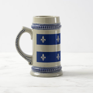 Jarra De Cerveza Mug con bandera de Quebec, Canadá