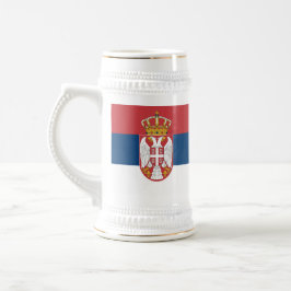 Jarra De Cerveza Mug con bandera de Serbia