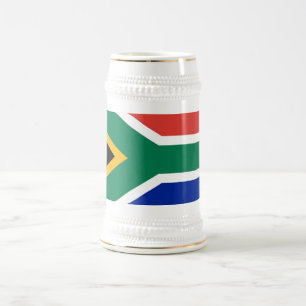 Jarra De Cerveza Mug con bandera de Sudáfrica