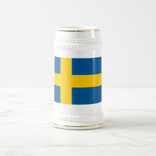 Jarra De Cerveza Mug con bandera de Suecia