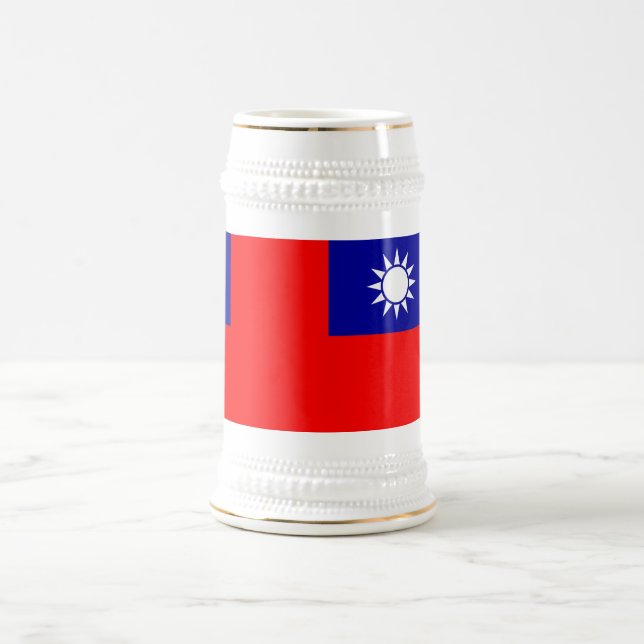 Jarra De Cerveza Mug con bandera de Taiwán (Centro)
