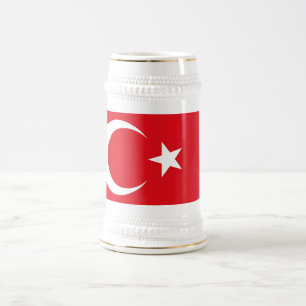 Jarra De Cerveza Mug con bandera de Turquía