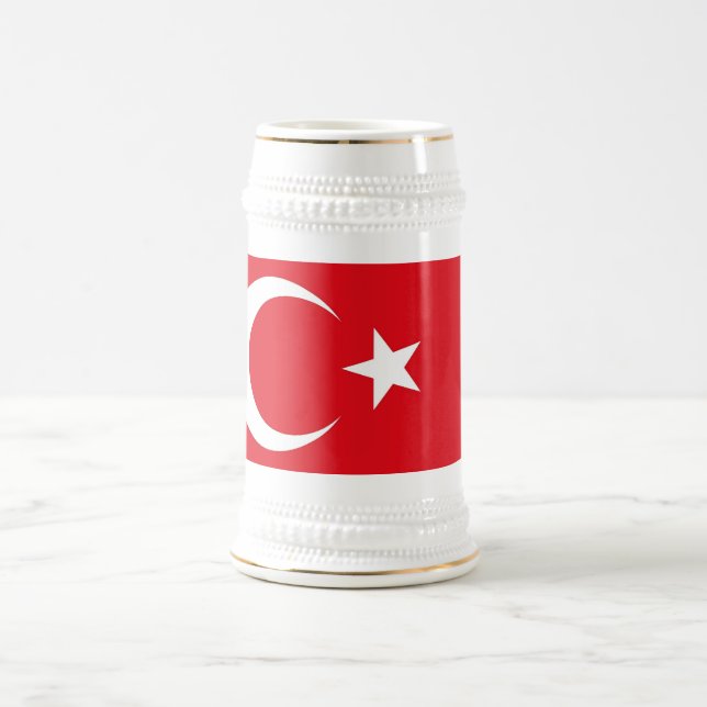 Jarra De Cerveza Mug con bandera de Turquía (Centro)