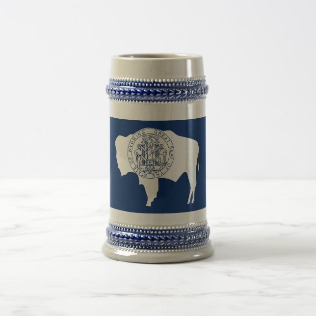 Jarra De Cerveza Mug con bandera de Wyoming -Estados Unidos (Centro)