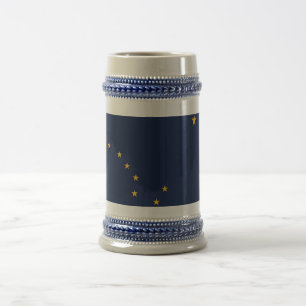 Jarra De Cerveza Mug con bandera del estado de Alaska - Estados Uni