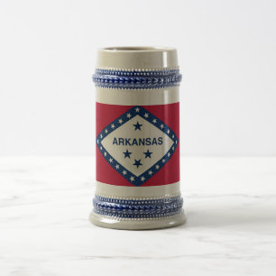 Jarra De Cerveza Mug con bandera del estado de Arkansas - Estados U