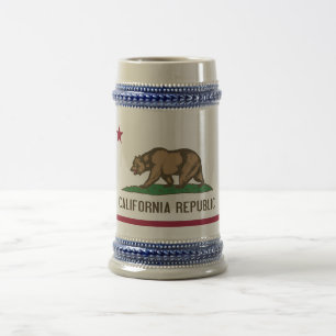 Jarra De Cerveza Mug con bandera del estado de California - Estados