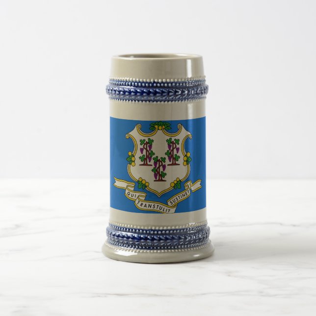 Jarra De Cerveza Mug con bandera del estado de Connecticut - Estado (Centro)