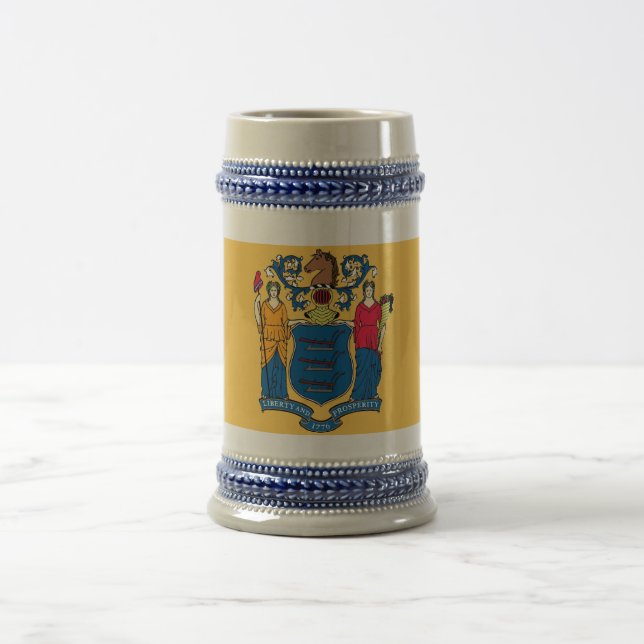 Jarra De Cerveza Mug con bandera del estado de Nueva Jersey - Estad (Centro)