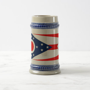 Jarra De Cerveza Mug con bandera del estado de Ohio - Estados Unido