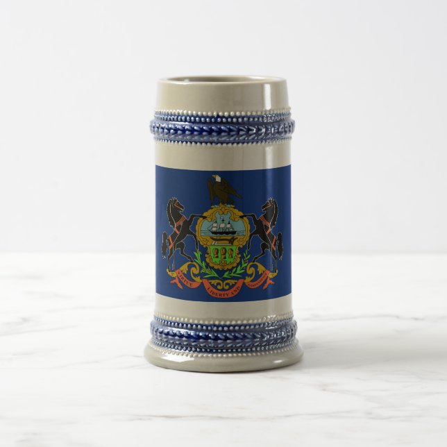 Jarra De Cerveza Mug con bandera del estado de Pensilvania - Estado (Centro)
