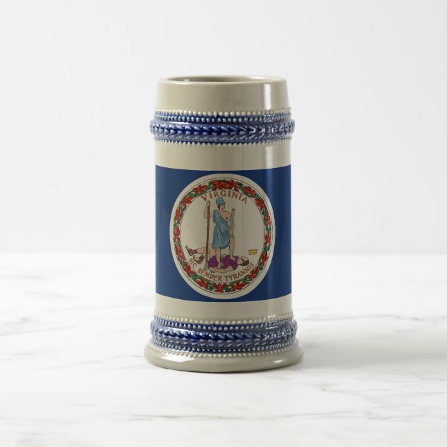 Jarra De Cerveza Mug con bandera del estado de Virginia - Estados U (Centro)