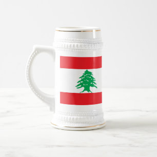 Jarra De Cerveza Mug con bandera del Líbano