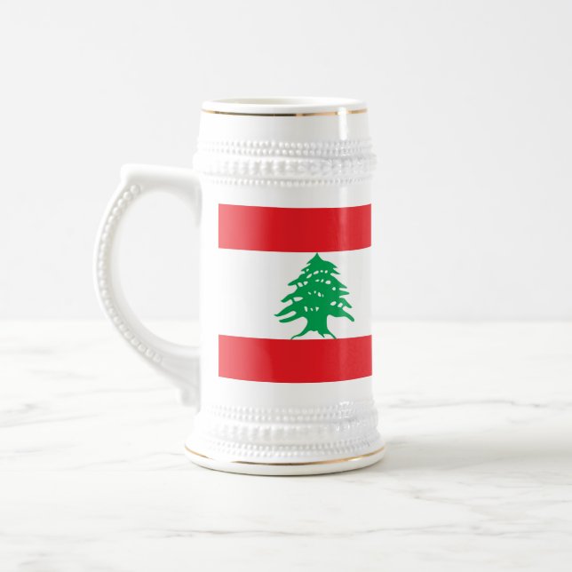 Jarra De Cerveza Mug con bandera del Líbano (Izquierda)