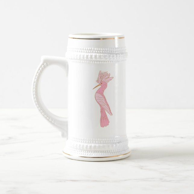 Jarra De Cerveza Mug de hoopoo rosa (Izquierda)