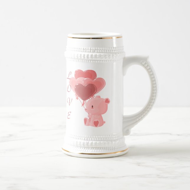 Jarra De Cerveza Mug del oso amoroso (Derecha)