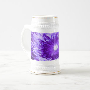 Jarra De Cerveza Mug Fantasy Flowers Purple