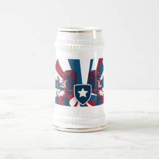 Jarra De Cerveza Mug in american colors, with a medieval touch