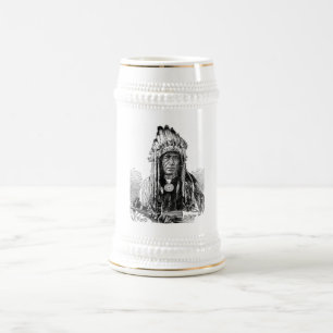 Jarra De Cerveza Mug Jefe Indio