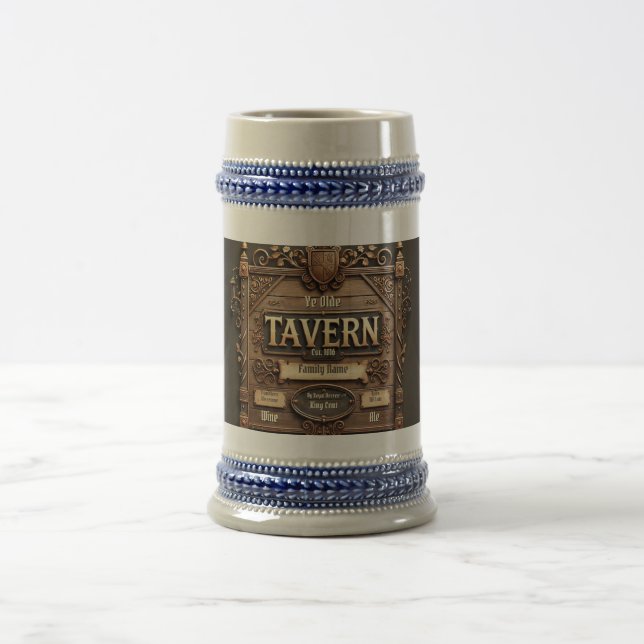 Jarra De Cerveza Mug Tavern Medieval personalizable (Centro)