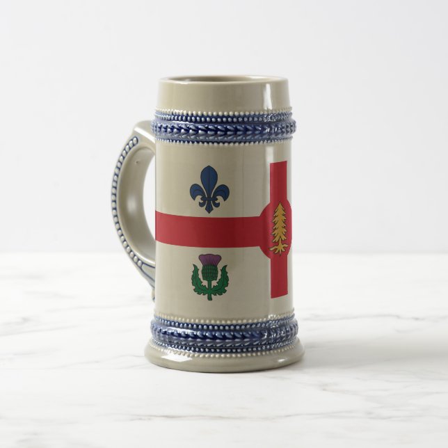 Jarra De Cerveza Mug with Flag of Montreal, Canada (Anverso izquierdo)