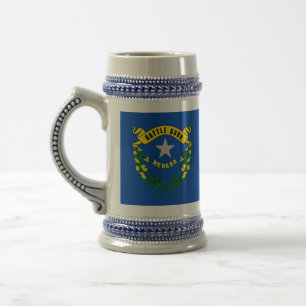 Jarra De Cerveza Mug with Flag of Nevada State -USA