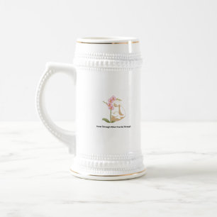 Jarra De Cerveza Mujer Floral Fuerte
