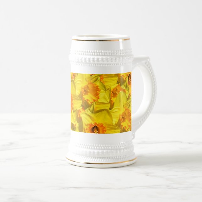 Jarra De Cerveza Múltiples Daffodils Medalla de oro Flores Mug (Anverso derecho)