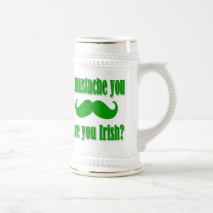 Jarra De Cerveza Mustache irlandés gracioso Día de San Patricio
