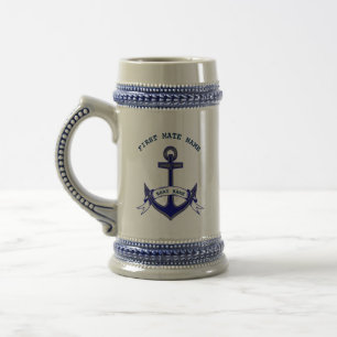 Jarra De Cerveza Nautical Personalizado de primer nivel