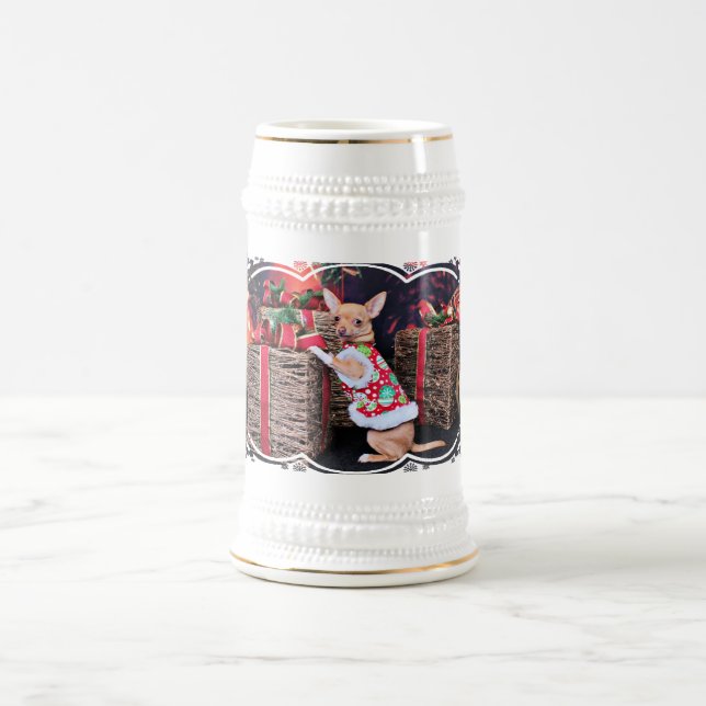 Jarra De Cerveza Navidad - chihuahua - Matty (Centro)