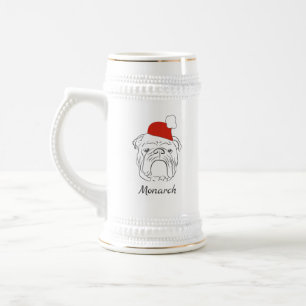 Jarra De Cerveza Navidad del Bulldog Inglés