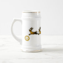 Navidades de ciervos dorados Santa Claus Sledge