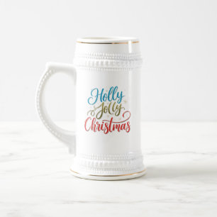 Jarra De Cerveza Navidades de Holly Jolly Stein - Mug festivo de 22