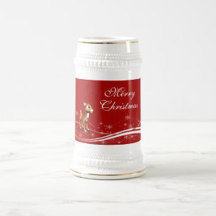Jarra De Cerveza Navidades de renos de Personalizado lindo