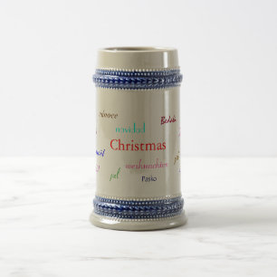 Jarra De Cerveza Navidades De Todo El Mundo En Gris Y Azul