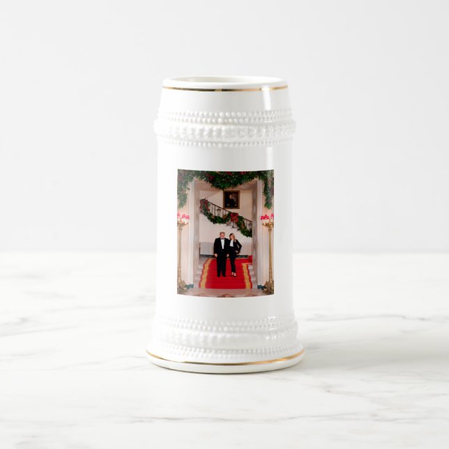 Jarra De Cerveza Navidades detienen al presidente Donald Trump y Me (Centro)