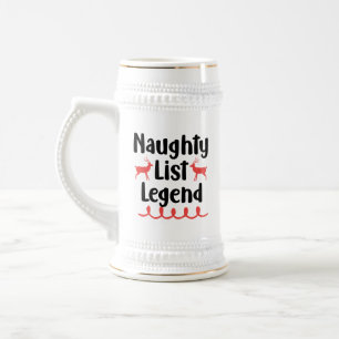 Jarra De Cerveza Navidades divertidos de la lista de Santa María