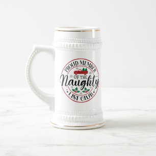 Jarra De Cerveza Navidades divertidos de la lista de Santa María