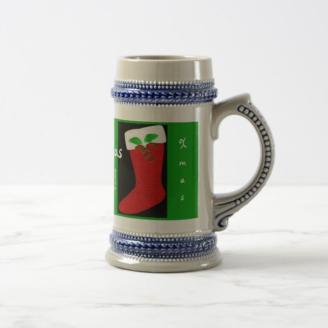 Jarra De Cerveza Navidades vitorean el Personalizable Stocking Mug (Derecha)