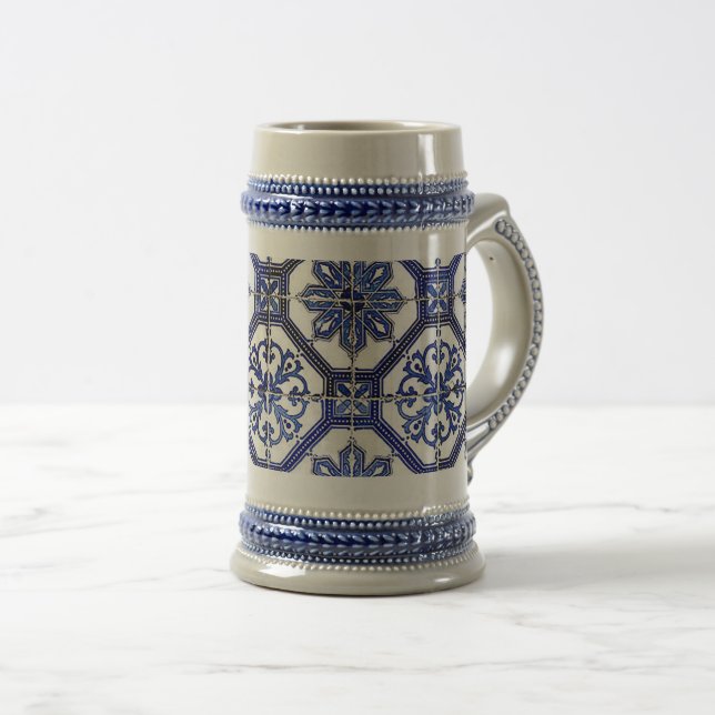 Jarra De Cerveza “Navy Blue Mosaic”  (Anverso derecho)