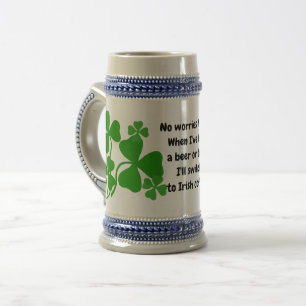 Jarra De Cerveza No hay problema amigo. Café irlandés, trébol, tréb