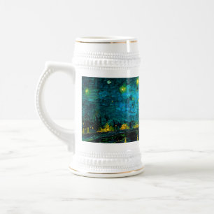 Jarra De Cerveza Noche Van Gogh Starry sobre el Ródano