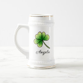 Jarra De Cerveza Nombre personalizado Lucky Clover St. Patrick's Da
