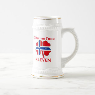 Jarra De Cerveza Noruegos personalizada me besan que soy Kleven