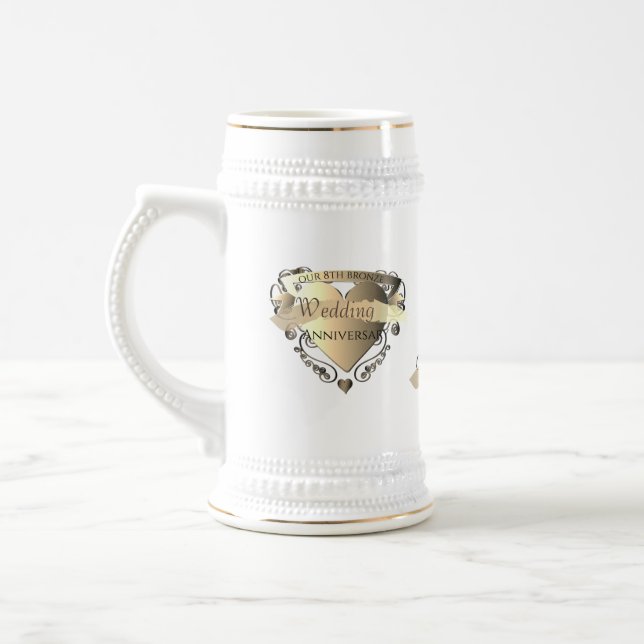 Jarra De Cerveza Nuestro octavo aniversario Boda de Bronce (Izquierda)
