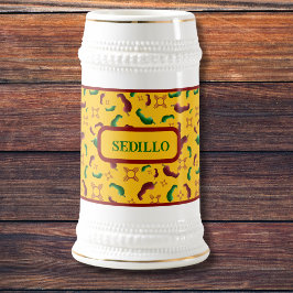 Jarra De Cerveza Nuevo México Chile rojo y verde Tamales Zia Nopale