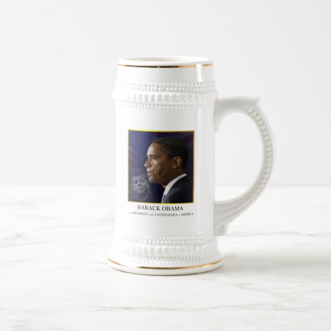 Jarra De Cerveza Obama con JFK - Stein Mug (Derecha)