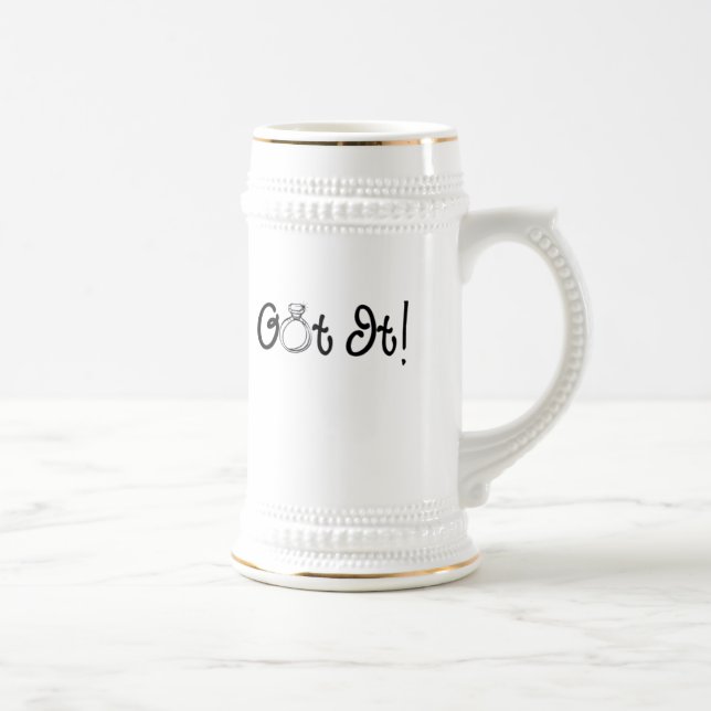 Jarra De Cerveza Obtuve el anillo de compromiso (Derecha)